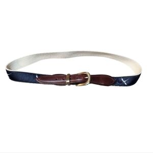 YRI Canvas Belt Mens 36 Blue Ribbon The Foundry Golf Club Preppy Country Club